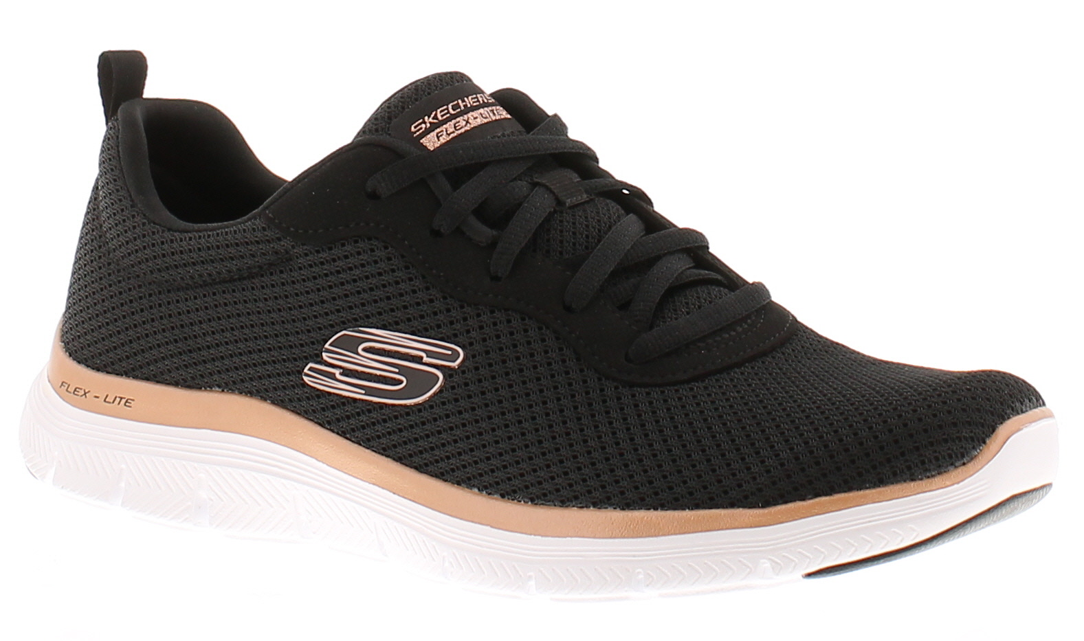 Rose gold cheap skechers womens